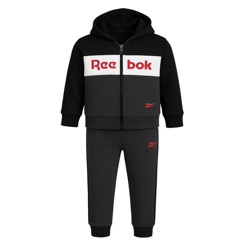 Reebok Boys Infant & Toddler 2-Piece Hoodie Jogger Set  Black/Gray